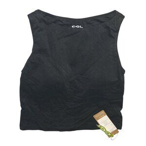 OGL Crewneck Sleeveless Tank Top Shirt Sz XS Womens Black with Built in Bra